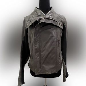 June Genuine Leather Jacket in Dark Olive | Size M